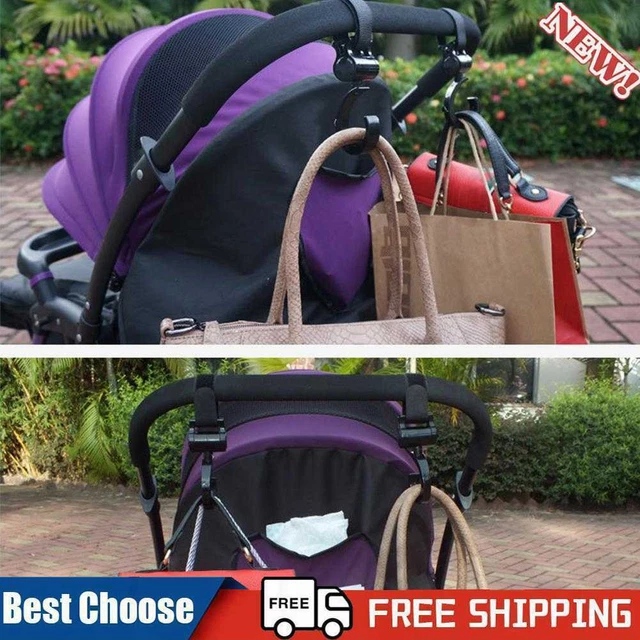 Organizador de cochecito antideslizante para accesorios de asiento de coche para bebé ganchos de plástico negro seguridad