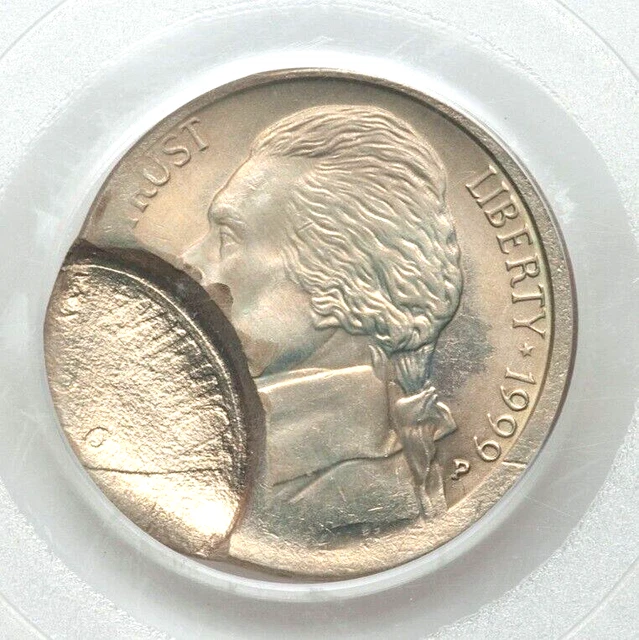 1999-P PCGS MS64 FS 20% Brockage Jefferson Nickel Error Flashy Neat Error