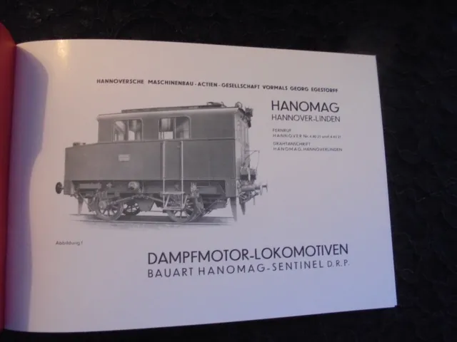 Prospekt "Hanomag Dampfmotor Lokomotiven (Eisenbahn/Lok-Reklame) -Reprint 2