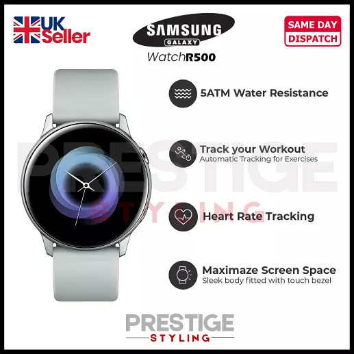 SAMSUNG GALAXY WATCH Active SM R500 Smart Watch 40mm GPS SILVER PRISTINE CHARGR 54.94 PicClick UK