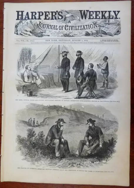 Capture of Vicksburg NYC Riots Harper's Civil War newspaper 1863 complete issue 2