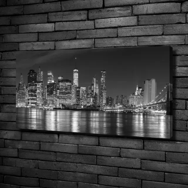 Tulup Tableaux Sur Toile Image Imprimé 100x50cm - Manhattan De Nuit