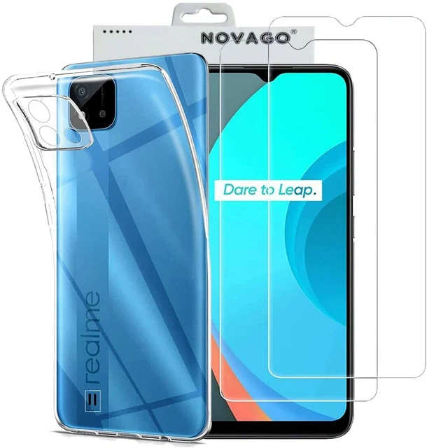 Pack Protection Realme 8i : 2 Verres Trempés + Coque Transparente Novago - Neuf Sous Blister