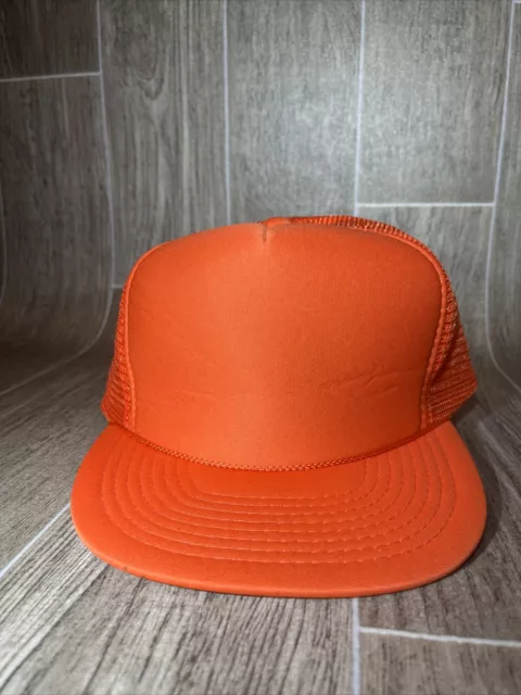 Vintage headmost Neon Orange Hat Trucker Blank Hunting Cap Snapback Fluorescent