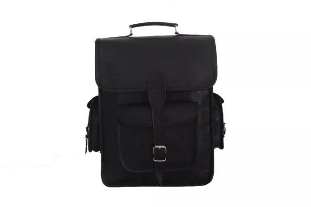 Bolso Mochila De Cuero Negro Para Hombre 18 En Mochila Para Portátil Bolsos...