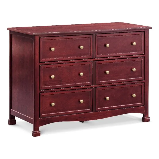 Davinci Kalani 6-Drawer Pine Wood and MDF Double Wide Dresser in Rich Cherry
