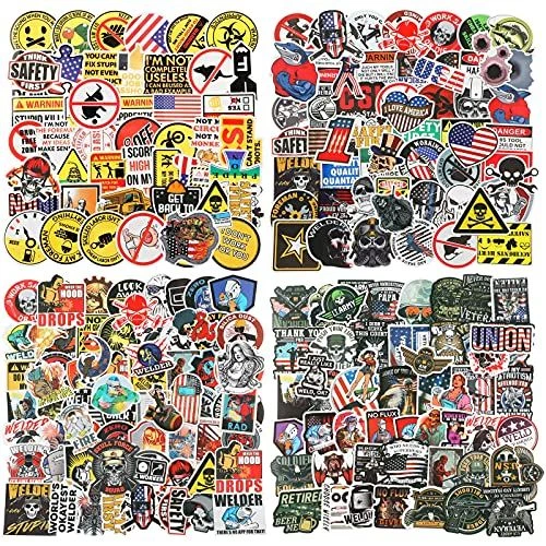350 Pieces Hard Hat Stickers Funny Vinyl Tool Box Sticker American Multicolor