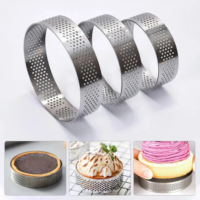 1PC Steel Round Tart-Ring Mousse Cake Ring Mould Baking Tool 5/6/7/8/9/10cm AU