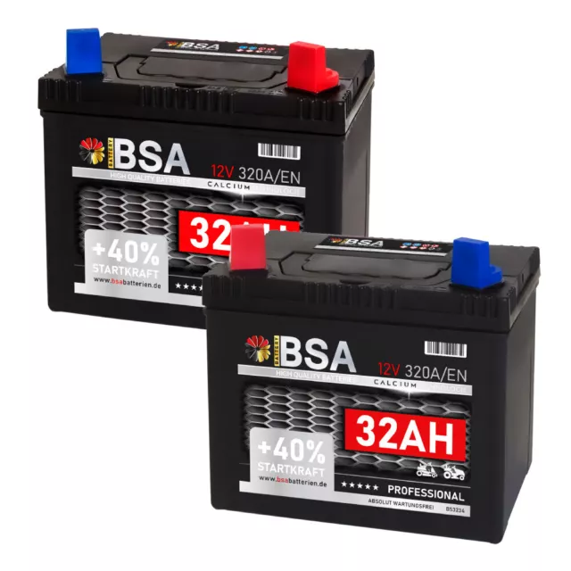 Rasentraktor Batterie 32Ah 12V Aufsitzmäher statt 30Ah 28Ah 26Ah Plus Pol Wahl