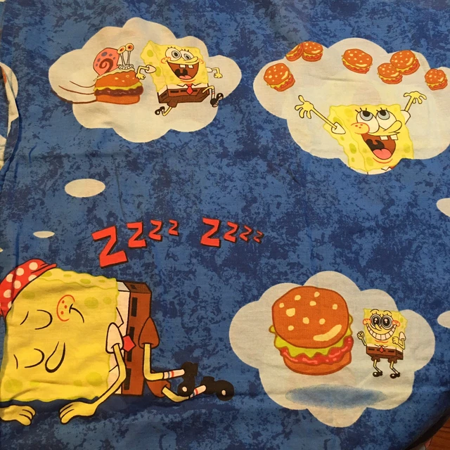 NICKELODEON SPONGEBOB SQUAREPANTS Bedroom Twin Flat Top Sheet Zzzzz 64