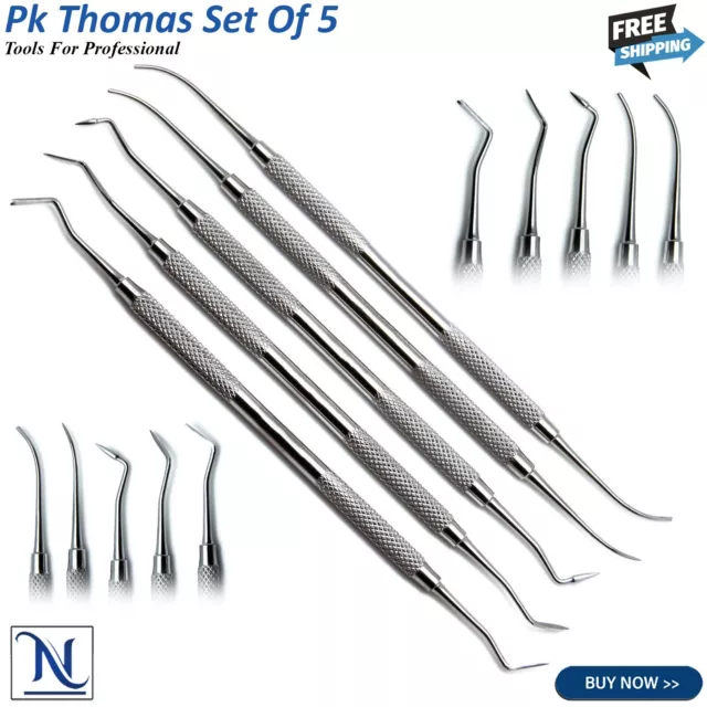 Dental Wax Modeling Carvers PK Thomas Restorative Double End Instrument Set of 5