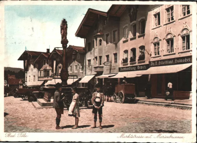 Bad Tölz, Marktstrasse mit Marienbrunnen   1938