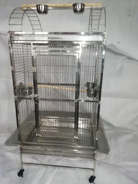 SUS201 Stainless Steel Parrot Cage 70x55x170cm Play Top Bird Cage Big Macaw 3