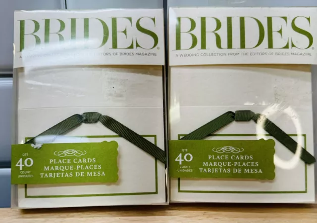 Brides 80 Place Cards Wedding Collection Brides Magazine Green Border NIB B45