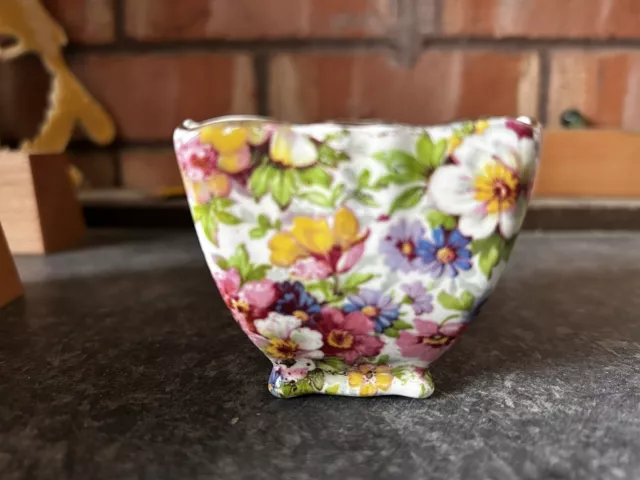 Vintage James Kent "Du Barry" Chintz Floral Open Sugar Bowl