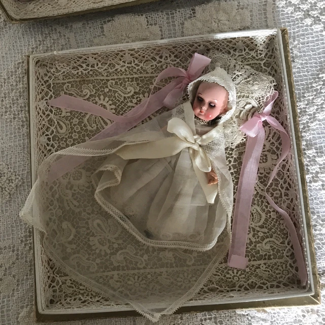 Poupée Ancienne En Porcelaine 14 Cm - Coffret D'origine - Fabrication Allemande