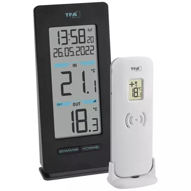 Thermomètre analogique, mécanique TFA Dostmann 12.2055.10 argent