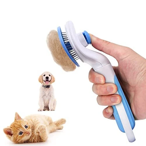 Cat Brush, Self Cleaning Slicker Brushes for Shedding and Grooming Removes Lo...