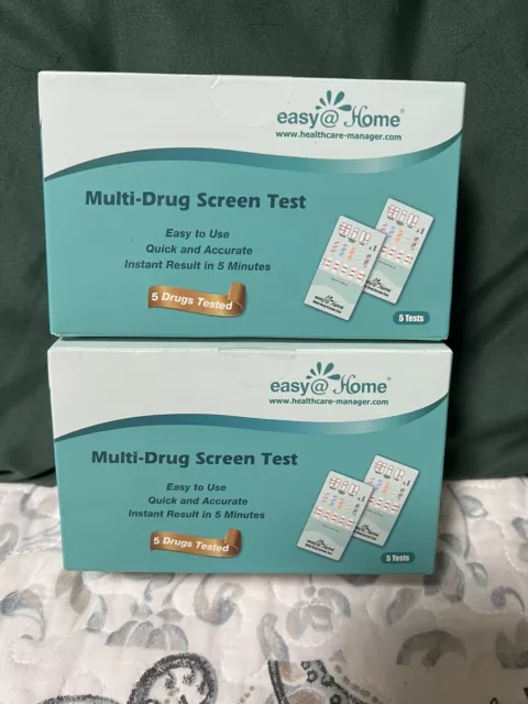 Lot of 2 (5 Pack) Easy at Home Multi-Drug Screen Test Kit Easy Exp: 06/2024