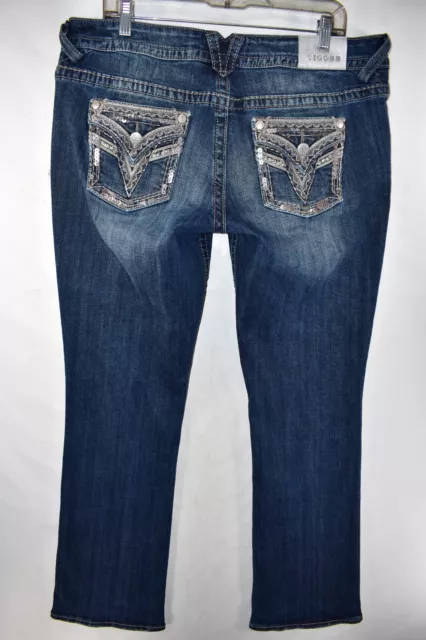 Vigoss The Dallas Slim Boot Cut Jeans Womens Size 15/16x33 Blue Meas. 36x33
