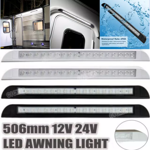 LED Awning Light 12-24V Waterproof 506mm Strip Lamp Caravan Motorhome Boat Lorry