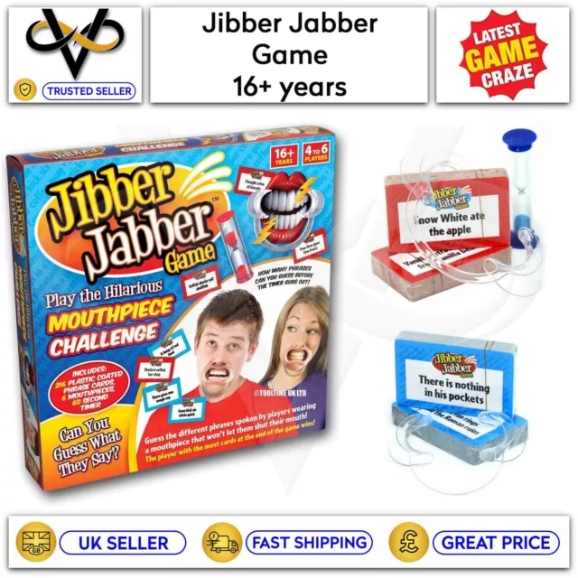 Jibber Jabber Party Game Talk Out Loud Mouthpiece Challenge Family Game