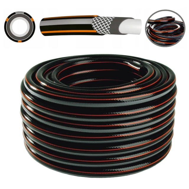 Naka24 Tubo Da Giardino Carbon 4 Strati: Flessibile, Resistente Al Gelo E Anti-UV, Lunghezze Da 15 A 50m.
