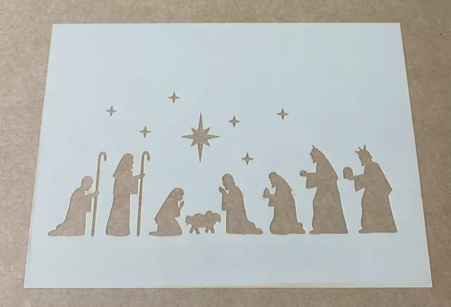 Nativity Scene Mylar Stencil Airbrushing Craft Wall Art Painting 250 Micron