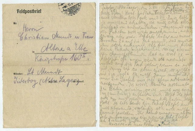 97662 - Feldpostbrief - 4.8.1915 nach Altona