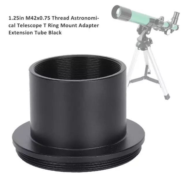 1.25in M42x0.75 Astronomical Telescope T Ring Mount Adapter Extension Tube Black