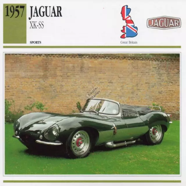1957 JAGUAR XK-SS Sports Classic Car Photo/Info Maxi Card