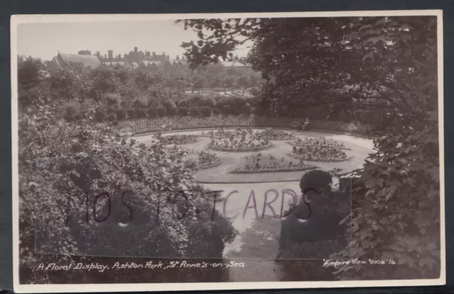 Lancashire Postcard - A Floral Display, Ashton Park, St Annes-On-Sea  RS14796