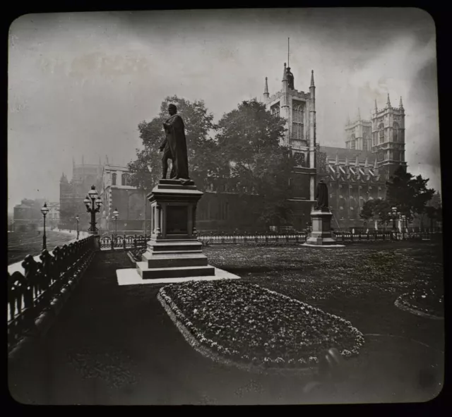 Magic Lantern Slide WESTMINSTER ABBEY FROM THE NORTH C1890 PHOTO .. LONDON