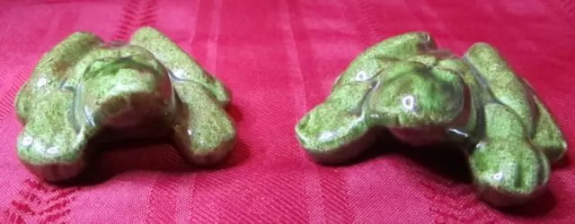 Vtg Glaze Ceramic Male Female Naughty Green Frogs Anatomically Correct Erotic