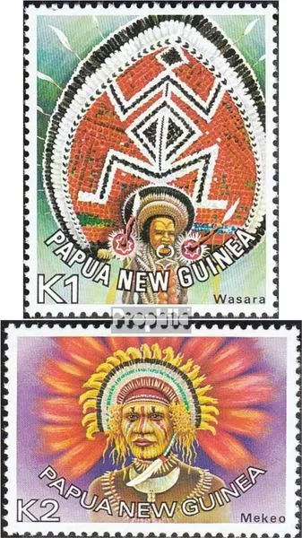 Briefmarken Papua-Neuguinea 1977 Mi 319-320 FDC Brauchtum, Trachten