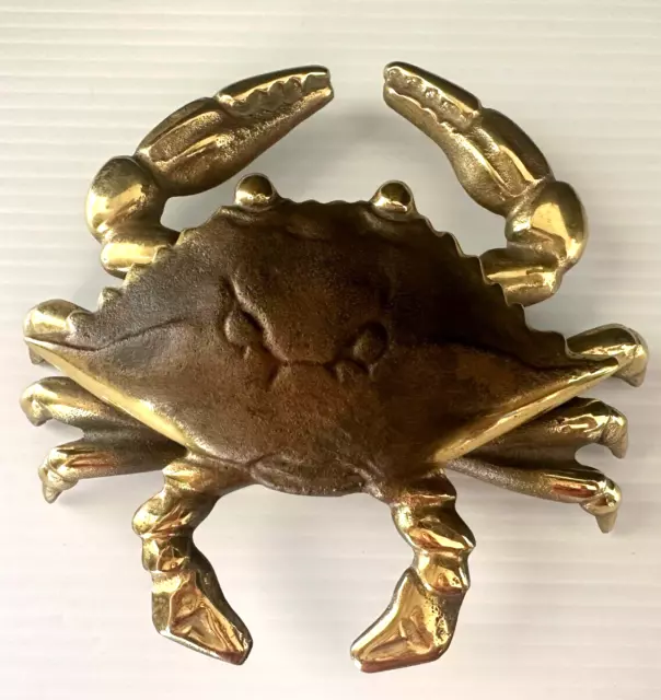 Michael Healy Blue Crab Door Knocker Brushed Nickel Silver Chrome SIGNED 1998