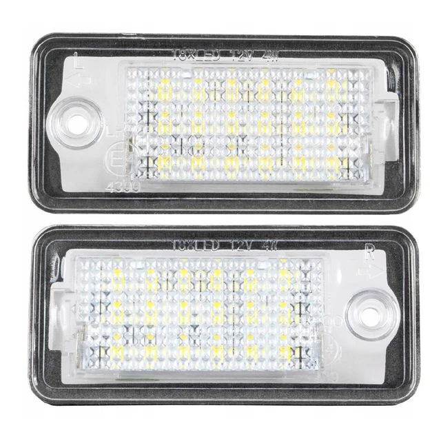 Éclairage Plaque D'immatriculation LED ECSiNG 2 Pièces - Compatible VW Passat, Caddy, Transporteur, Etc.
