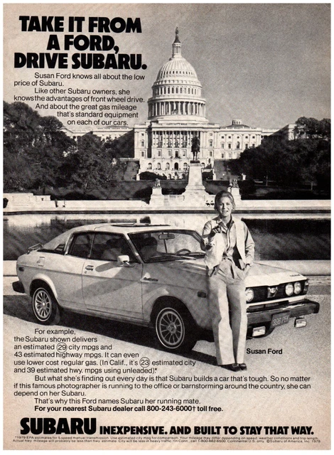 Subaru Take it from a Susan Ford Washington DC Vintage Print Ad 8x11" 1979