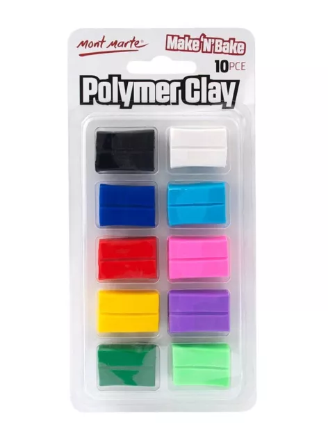 Make n Bake Polymer Clay 10 pce Mont Marte Assorted Colours