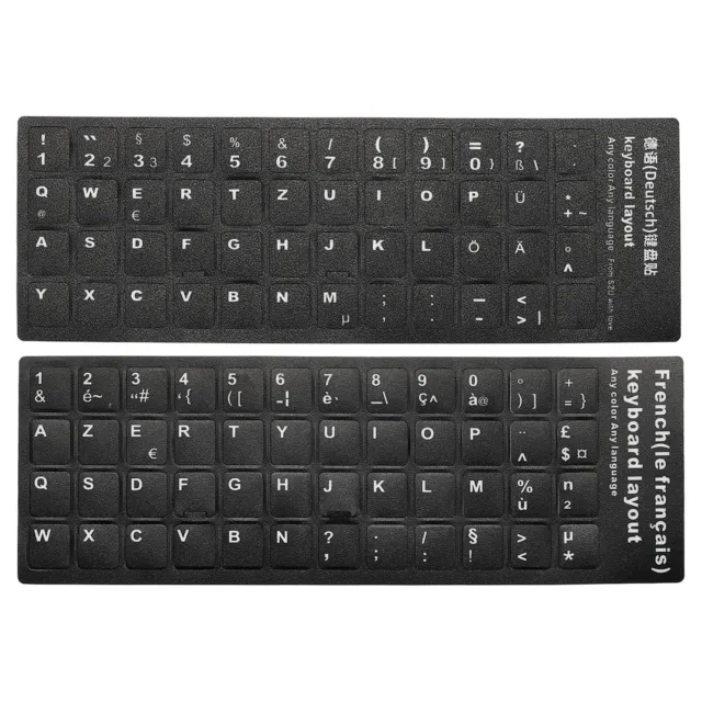 Allemand & Français Clavier Autocollants, 2 Paquet pour Ordinateur Lettrage