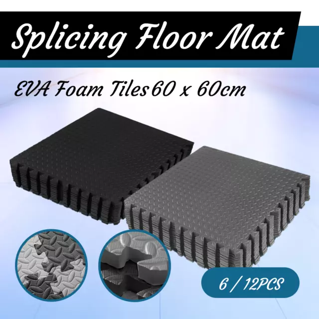 6/12PCS x Interlocking Heavy Duty EVA Foam Gym Flooring Floor Mat Mats Tiles