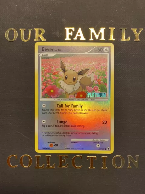 Pokemon Eevee Platinum STAMPED Reverse Holo 62/100 Burger King Promo PL TCG  Card