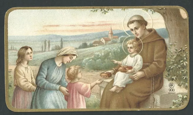 Estampa antigua de San Antonio de Padua andachtsbild santino holy card santini