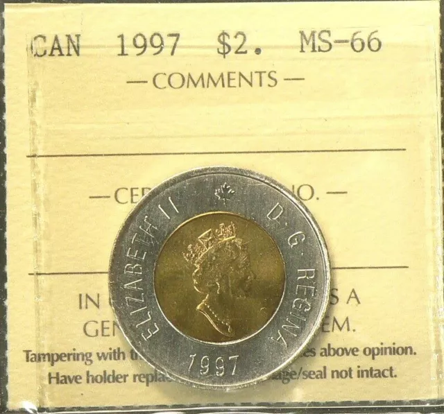 1997 Canada $2 Dollars ICCS MS 66 #6198