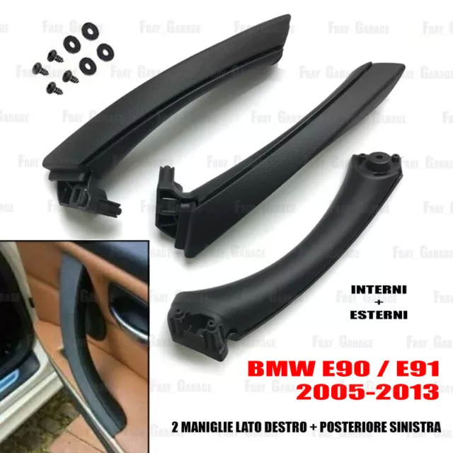 Kit 3 Maniglie Interne COMPLETE Ant + Post per BMW Serie 3 [E90 E91 M3] - NERE -