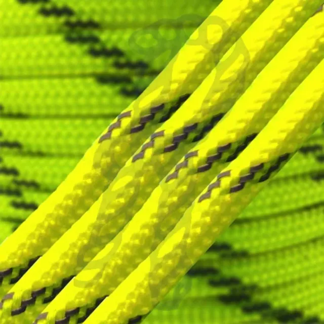 Genuine 550 Type III Paracord 7st Core Reflective Yellow, Parachute Select Lengt