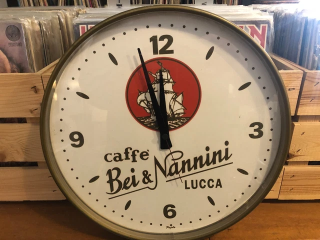 Bei & Nannini Caffè Lucca-Raro Orologio Pubblicitario Vintage Bar Epoca Pajola