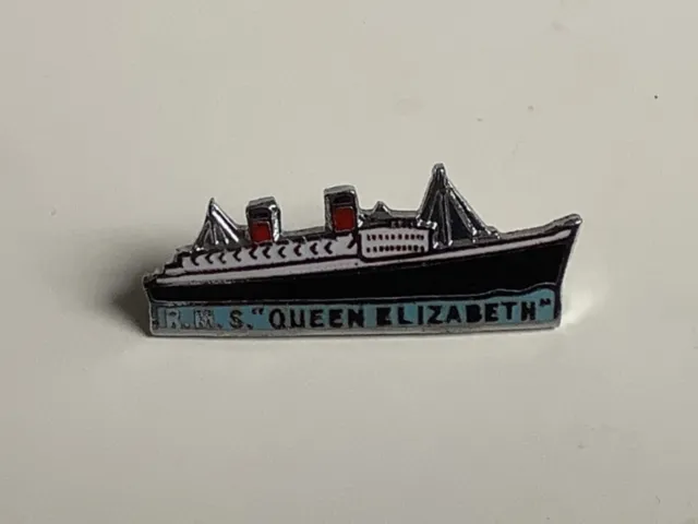 R.M.S. Queen Elizabeth. Cunard Line 1960’s enamel brooch by Squire of England