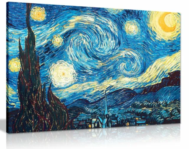Vincent Van Gogh Starry Night Canvas Wall Art Picture Print
