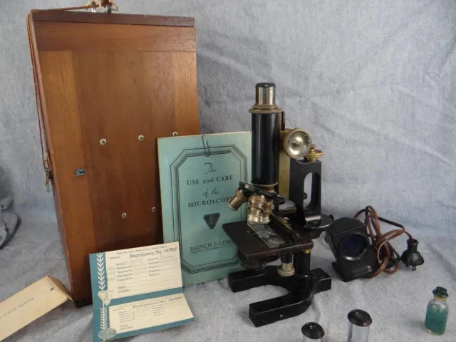 vintage bausch and lomb physicians microscope